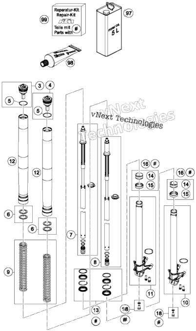 Front Fork Disassembled