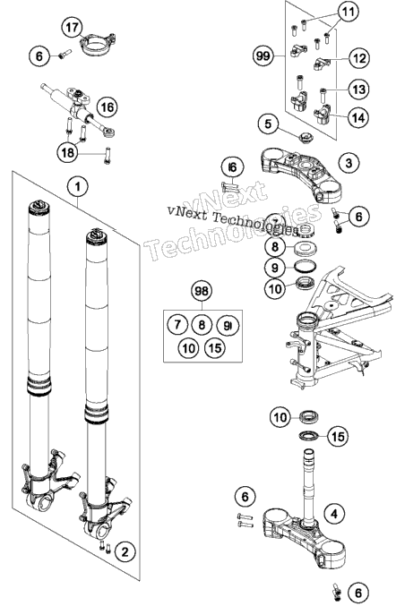 Front Fork, Triple Clamp