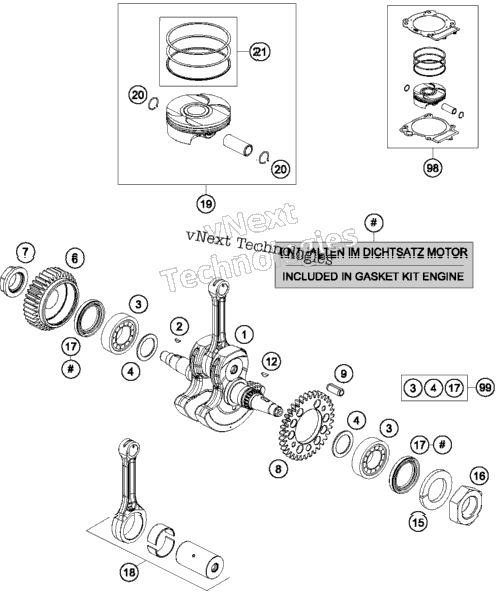 Crankshaft, Piston