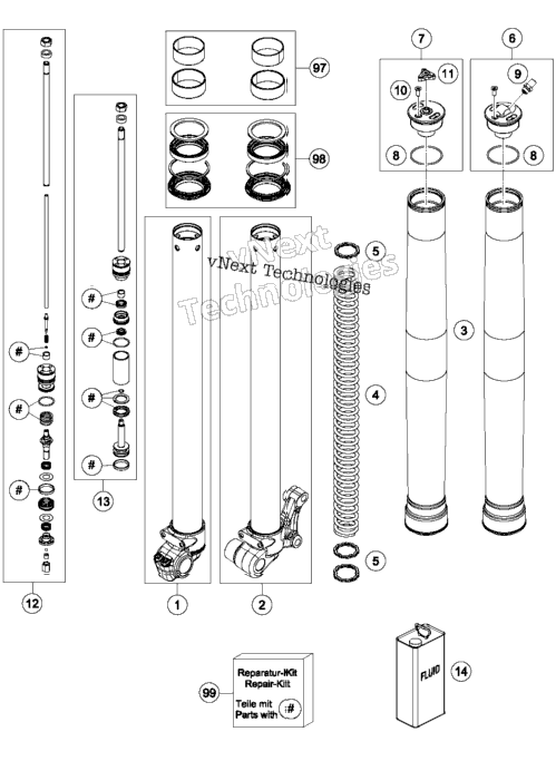 Front Fork Disassembled