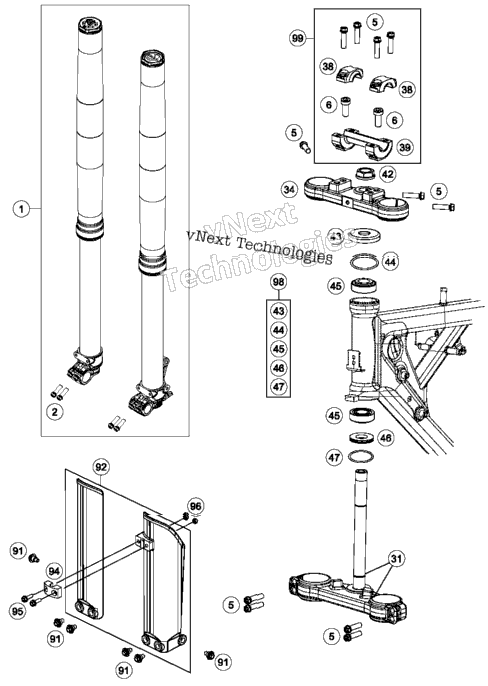 Front Fork, Triple Clamp