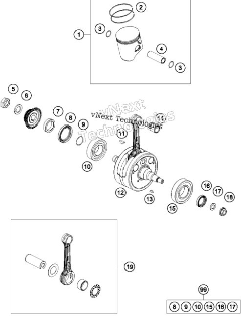 Crankshaft, Piston
