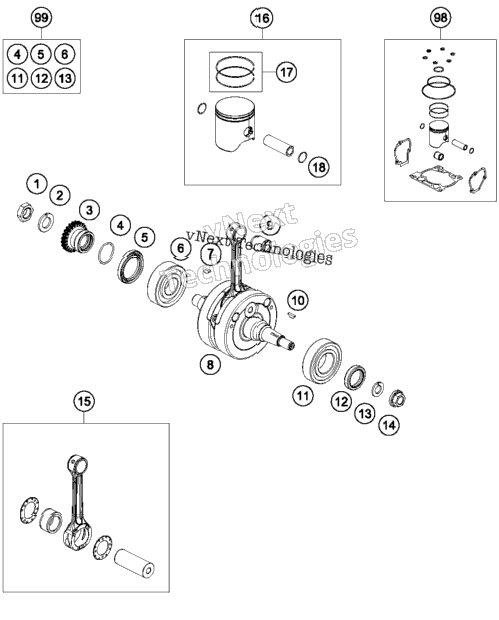 Crankshaft, Piston