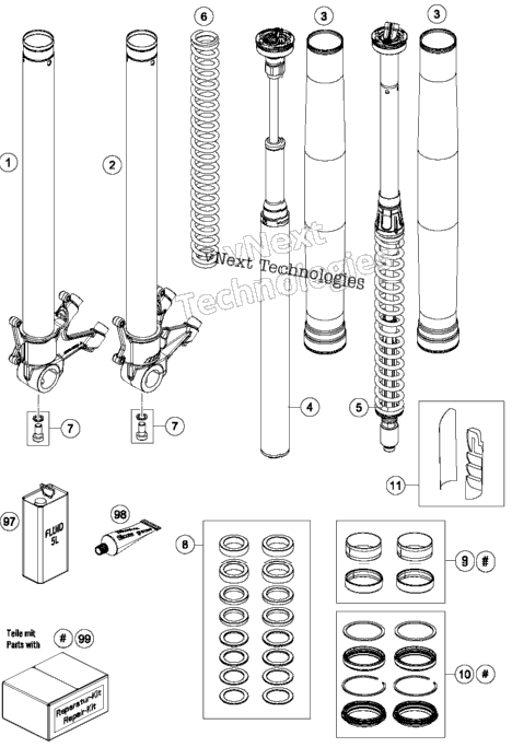 Front Fork Disassembled