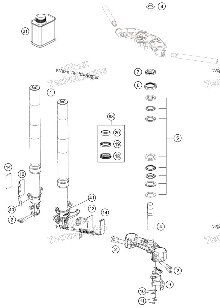 Front Fork, Triple Clamp
