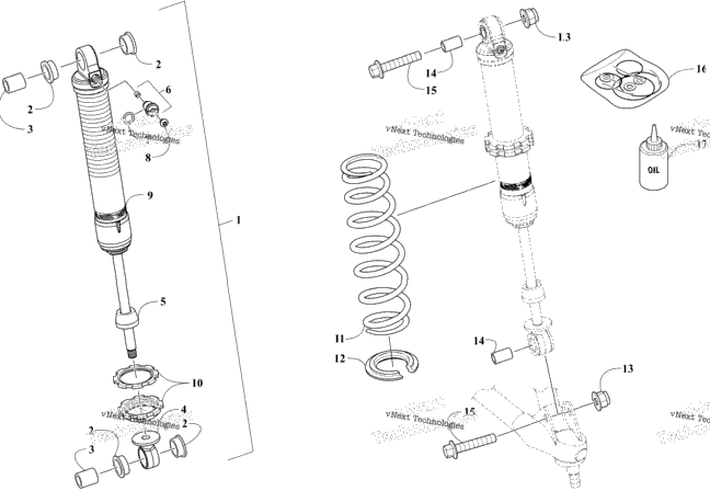 Front Suspension Shock Absorber Assembly