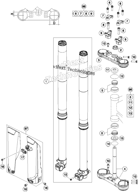 Front Fork, Triple Clamp