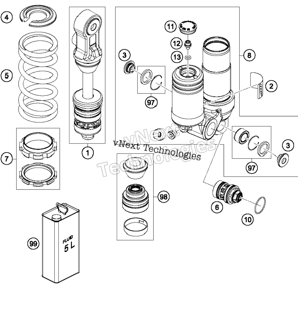 Shock Absorber Disassembled