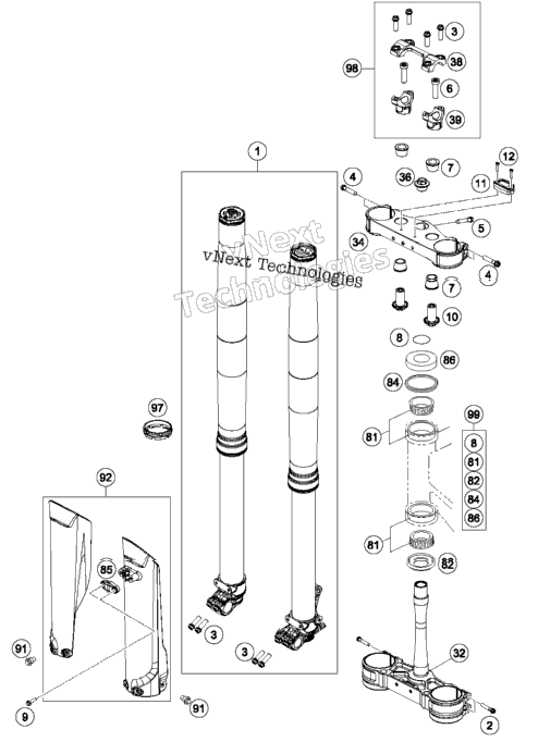 Front Fork, Triple Clamp