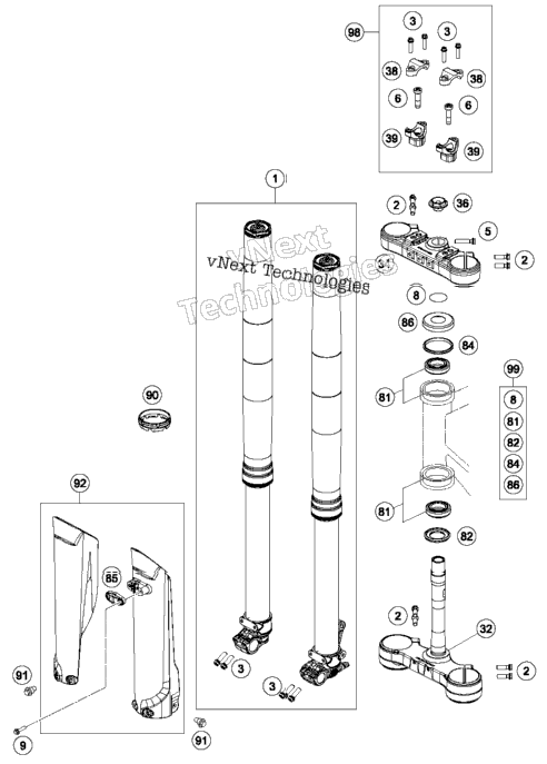 Front Fork, Triple Clamp