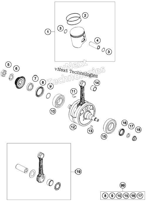 Crankshaft, Piston