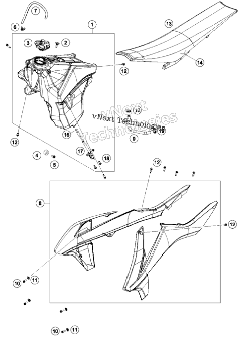 Tank, Seat, Cover