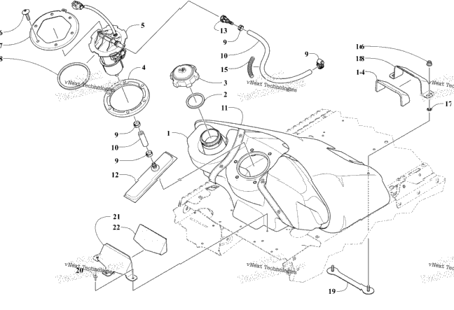 Gas Tank And Fuel Pump Assembly