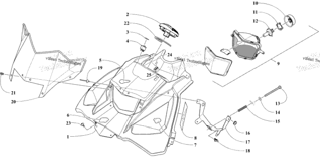 Hood, Windshield, And Instruments Assemblies