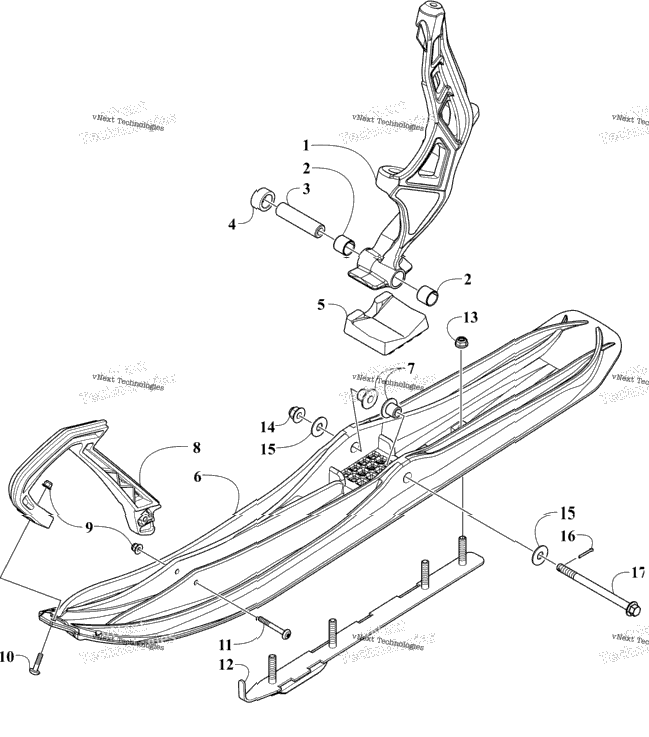 Ski And Spindle Assembly