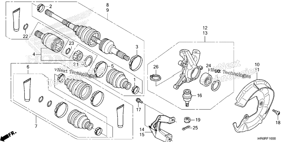 Front Knuckle@Front Drive Shaft