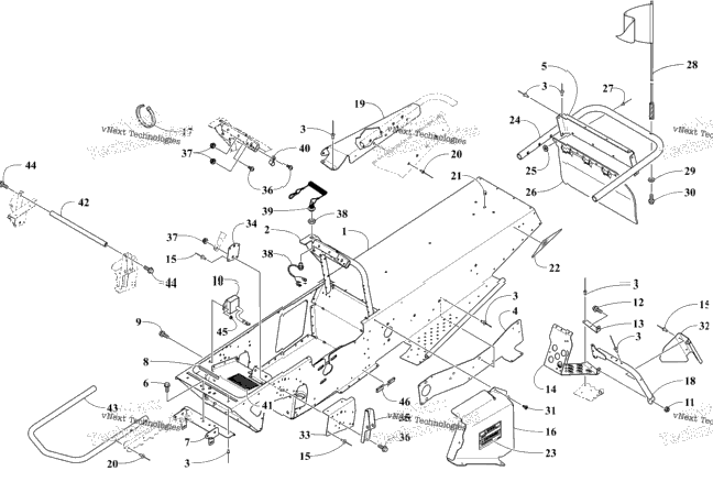 Chassis, Footrest, And Rear Bumper Assembly