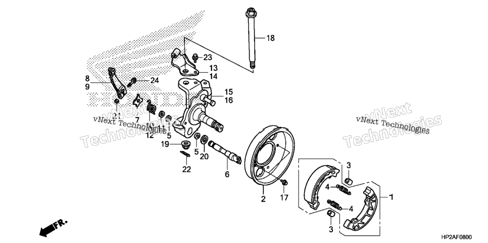 Knuckle@Front Brake Panel