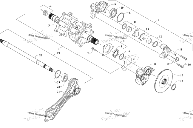 Drive Train Shafts And Brake Assemblies