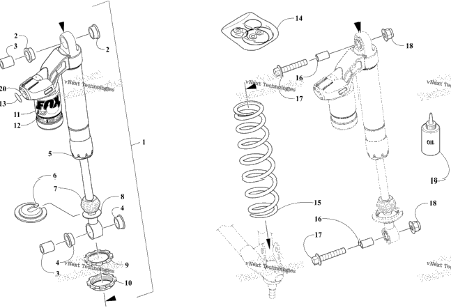 Front Suspension Shock Absorber Assembly