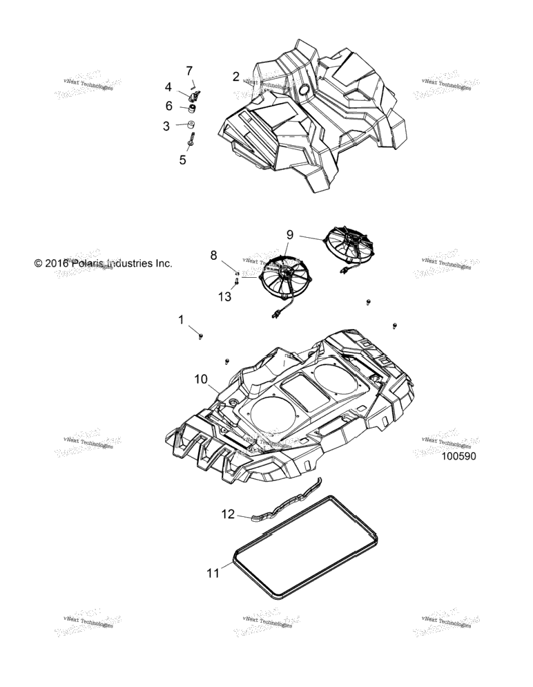 Engine, Cooling System, Fans And Shrouds