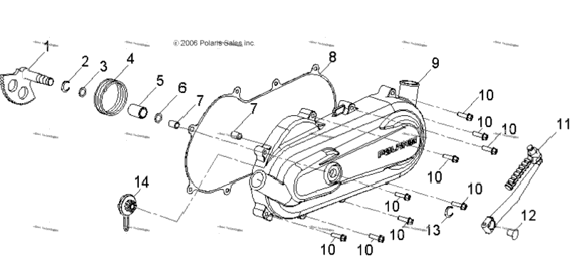 Engine, Clutch Cover & Kick Start