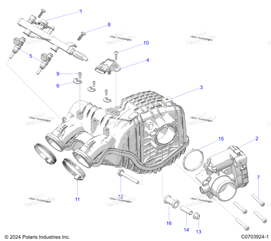 Engine, Air Intake Manifold, Throttle Body, Fuel Rail