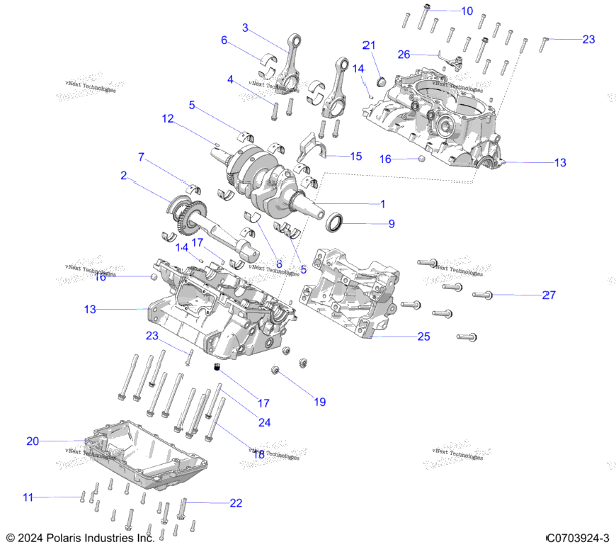Engine, Crankcase And Crankshaft