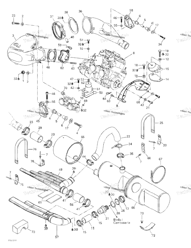 Engine Support And Muffler