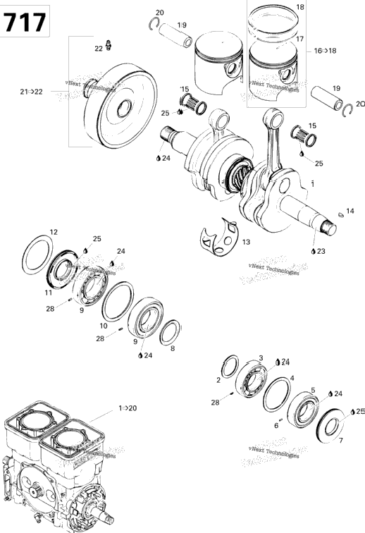 Crankshaft And Pistons 717