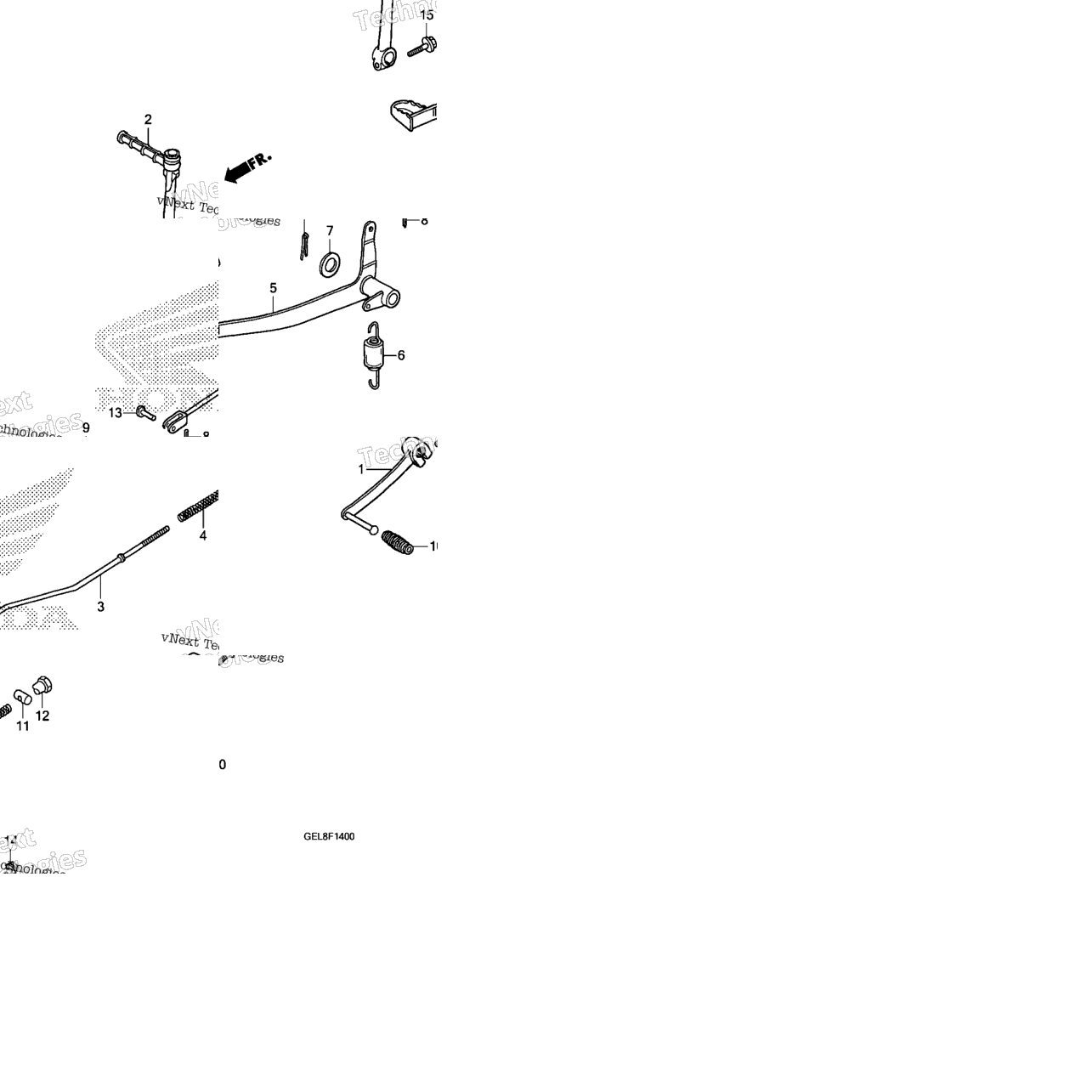 Brake Pedal@Kick Starter Arm