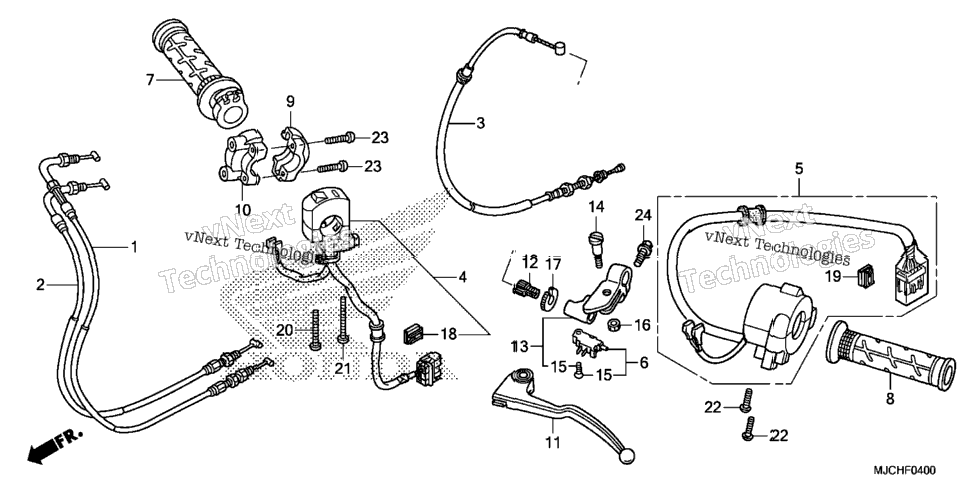 Handle Lever@Switch@Cable