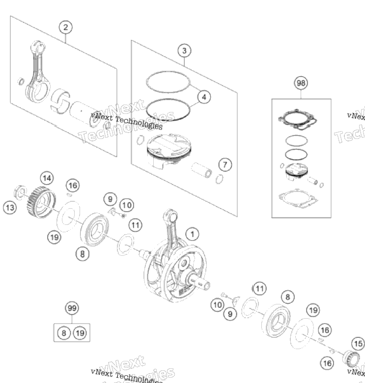 Crankshaft, Piston