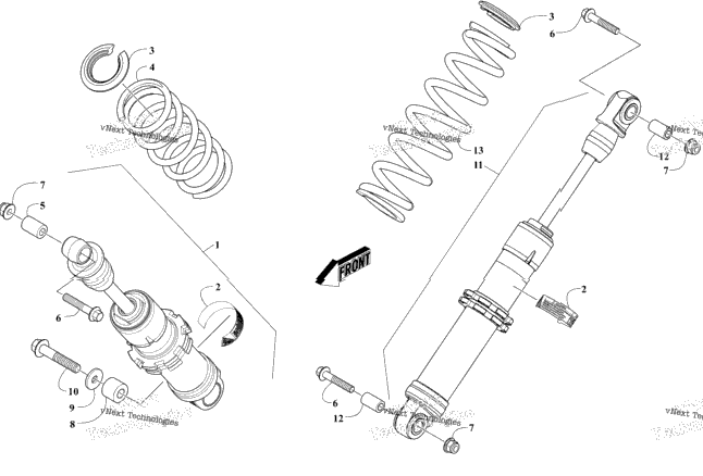 Rear Suspension Shock Absorbers