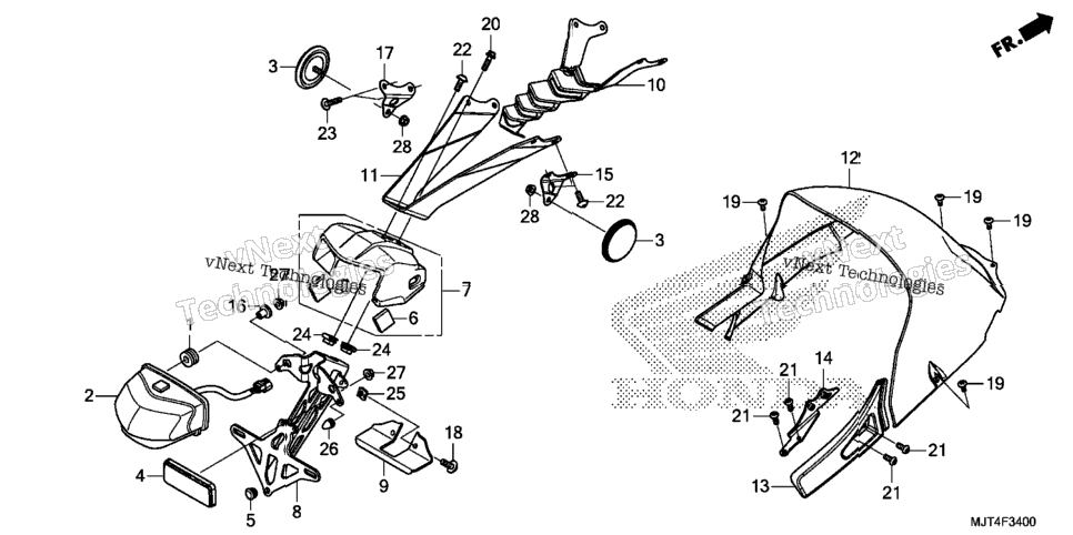 Rear Fender + License Light
