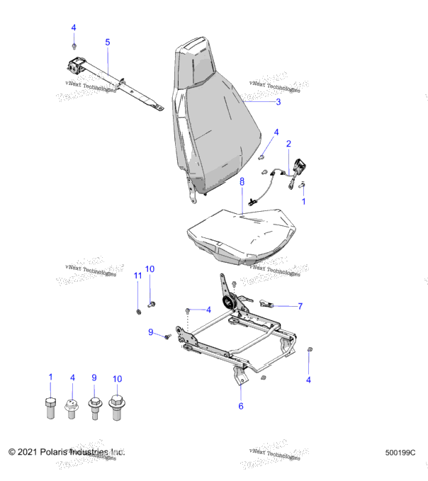 Body, Seat And Seat Belt Mounting All Options (500199C)