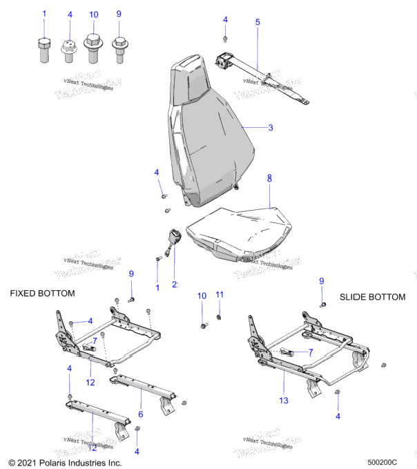 Body, Seat And Seat Belt Mounting All Options (500200C)