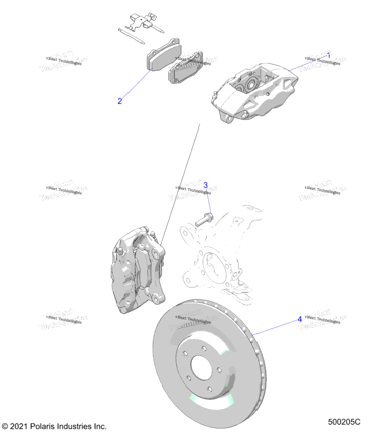Brakes, Caliper, Front Brembo T22aargb/Hb (500205C)