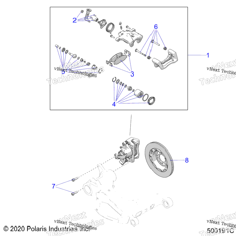 Brakes, Caliper, Rear All Options