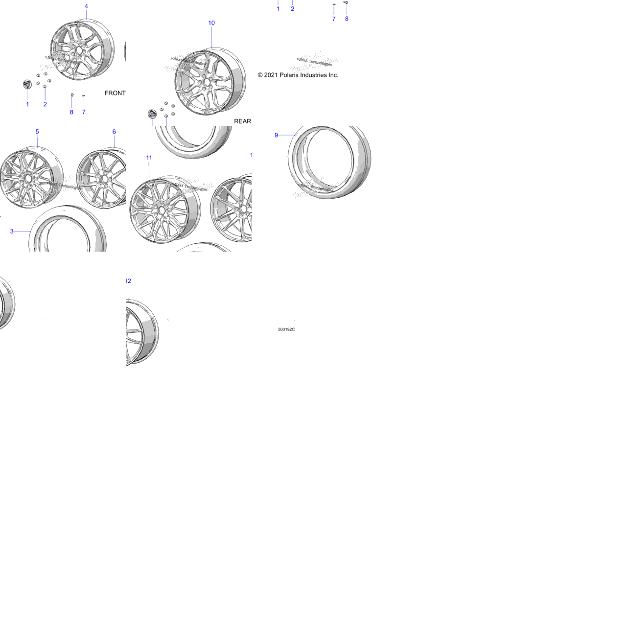 Wheels, Front And Rear All Options (500192C)