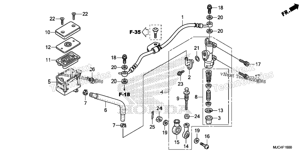 Rear Brake Master Cylinder (Cbr600rr)