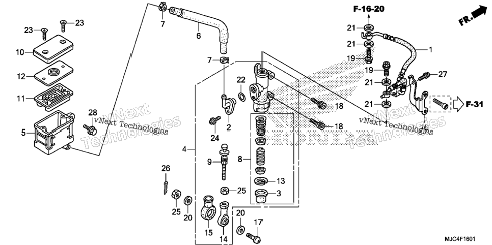 Rear Brake Master Cylinder (Cbr600ra)