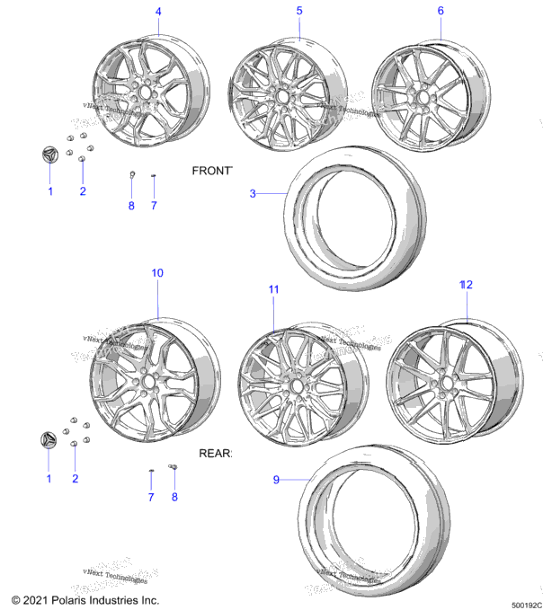 Wheels, Front And Rear T22aafgb/Hb/Pgd/Hd/Rgb/Hb All Options (500192C)