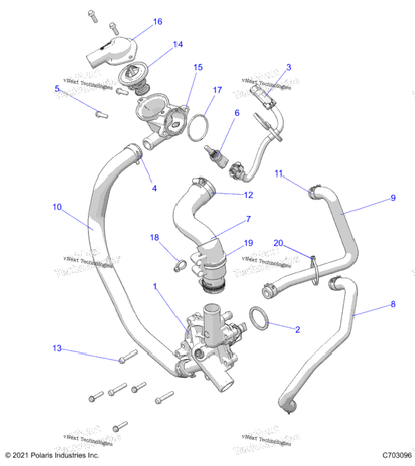 Engine, Waterpump And Bypass