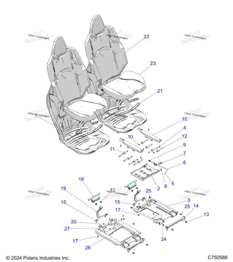 Body, Seat Asm. And Slider, Front