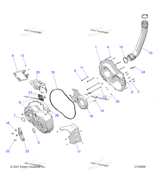 Drive Train, Clutch Cover And Ducting Z24gad92a/92B