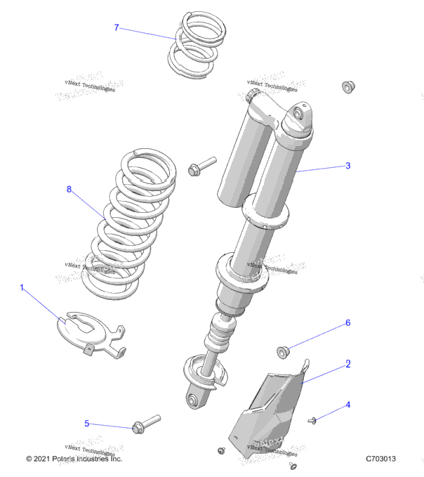 Suspension, Rear Shock Mounting, Standard/Premium