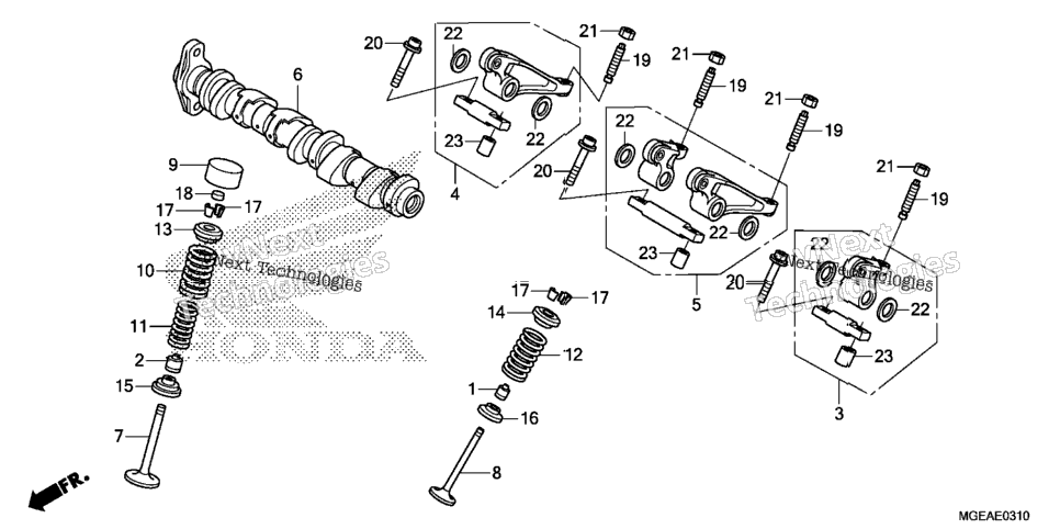 Camshaft + Valve (Rr.)