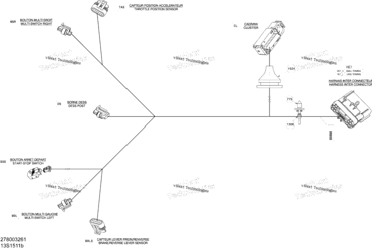 Electrical Harness - Steering Harness - 278003261 (Refer To Electrical System For Model)