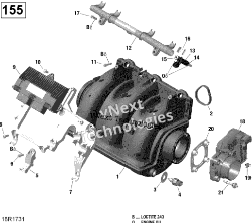 Air Intake Manifold And Throttle Body - 130-155 Model Without Suspension